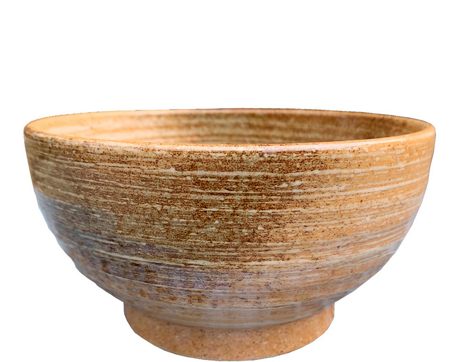 新食器 黃刷毛斧上麵碗 日本製 17 x 17 x 9cm, 橘黃色, 1個