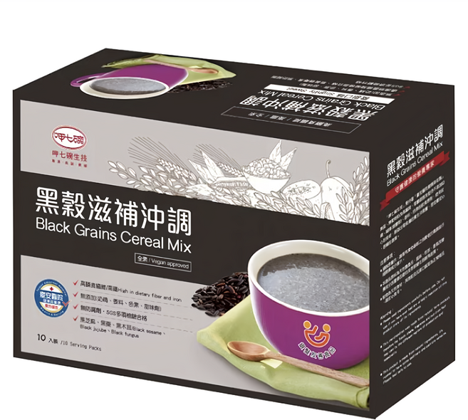 呷七碗 台安醫院配方審定 黑穀滋補沖調飲, 10包, 32g, 1盒