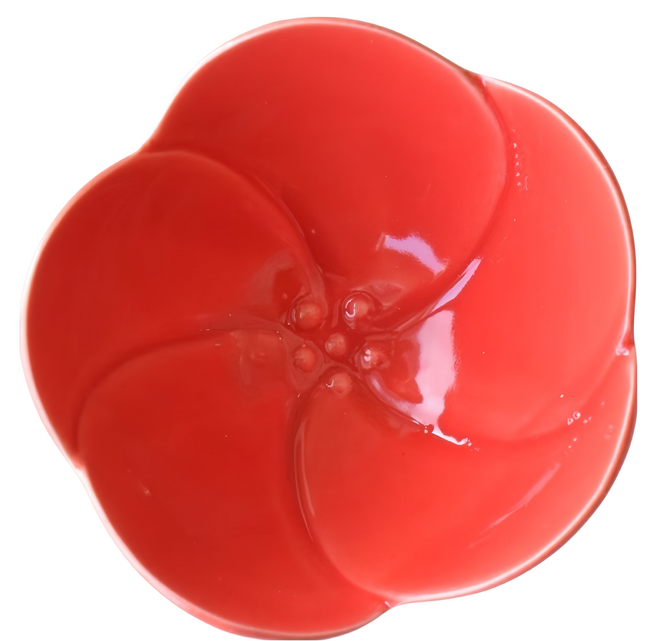 SAWATOUKI 佐和陶瓷 赤梅紋三足珍味 日本製 7 x 4cm 35ml, 紅色, 1個