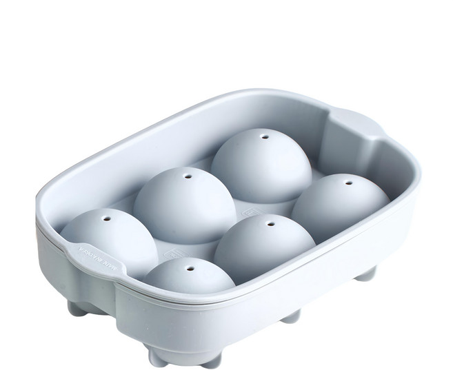 SiliPot 矽膠冰球製冰盒 六格, 1個, 淡雅灰