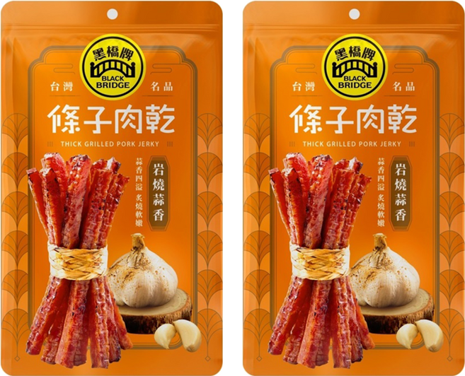 BLACK BRIDGE 黑橋牌 岩燒蒜香條子肉乾, 65g, 2包