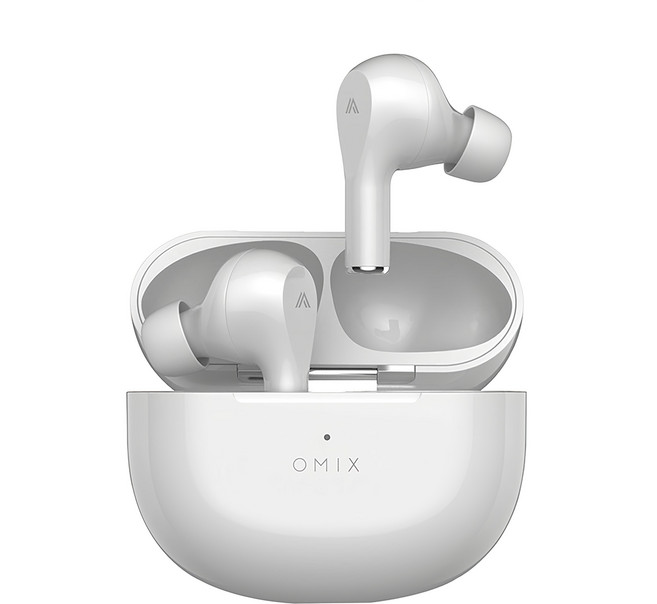 OMIX 歐米斯 Wireless 入耳式 耳機 Qi無線充電 Bluetooth 5.3 6mm動圈 IPX4 7H Playtime 薄霧白 OM5 霧光美型 3g極輕巧無感配戴