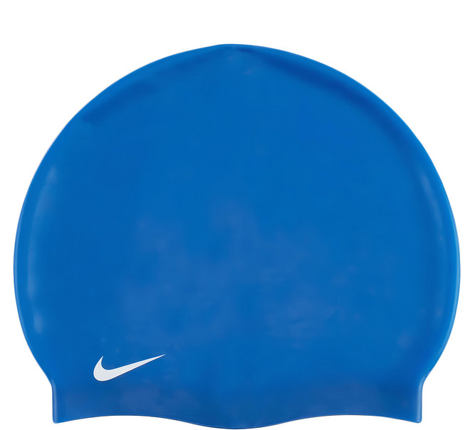 NIKE 耐吉 成人矽膠泳帽 93060-494, 寶藍色, 1個