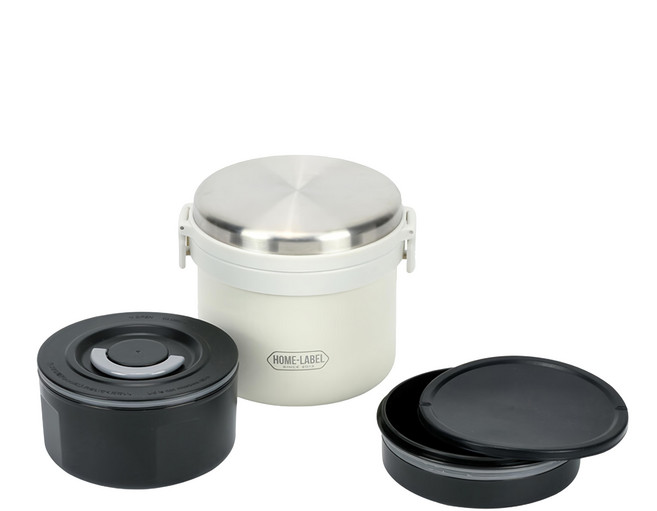 PEARL LIFE 珍珠金屬 全真空不鏽鋼便當罐 HB-5667, 白色, 1個