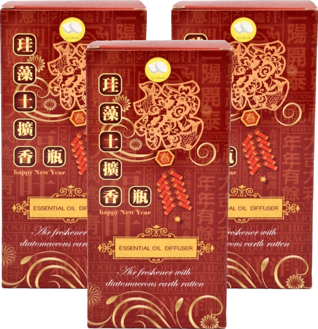 QiMart 迎春納福香氛珪藻擴香瓶 480g, 絲絨玫瑰, 200ml, 3件