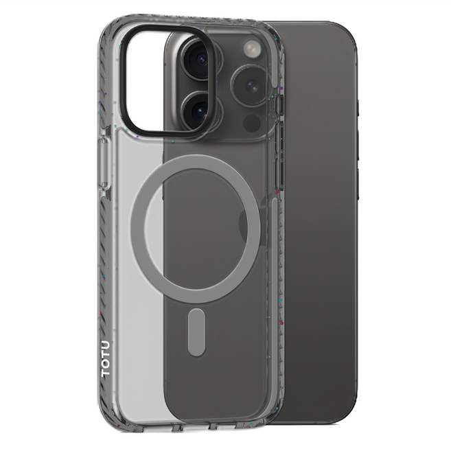 TOTU 拓途 晶剛系列 手機 磁吸 手機殼 iPhone 15 Pro Max 防摔 撞色按鍵 黑色 TPU+PC