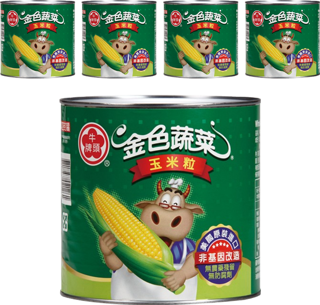 牛頭牌 玉米粒, 2.1kg, 5罐