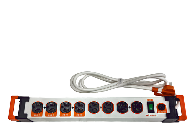 PowerSync 群加 1開8插鋁合金防雷擊抗搖擺延長線 2孔 TL8W9018 47 x 7 x 5cm, 1.8m, 白色, 1個