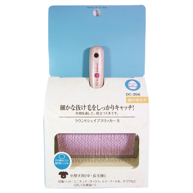 MARUKAN MK木柄針梳 S, 粉紅色, 1入