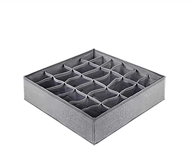 E.dot 加厚抽屜貼身衣物分格收納盒 收納袋 24格 32.5 x 32.5 x 10cm, 灰色, 1個