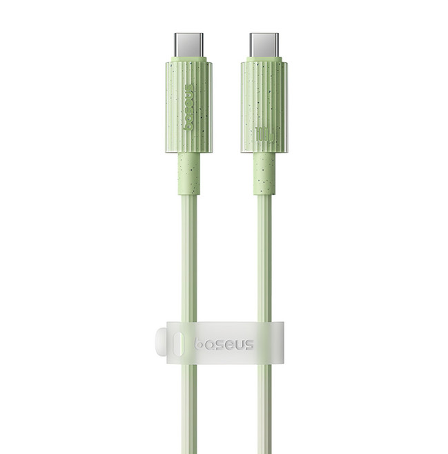 Baseus 倍思 Habitat再生系列 TYPE-C對Type-C快充充電線 100W, 2m, 1條, 綠色