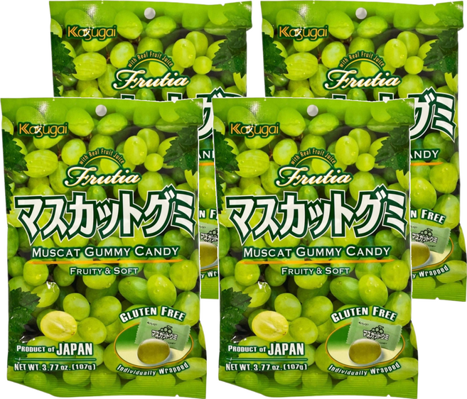 Kasugai 春日井 果汁軟糖 白葡萄味, 107g, 4袋