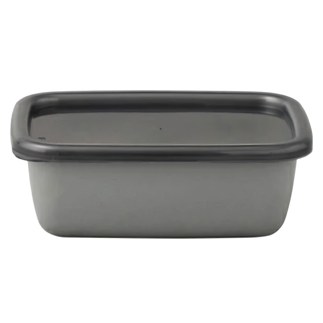 Noda Horo 野田琺瑯 深型保鮮盒 GRF-S 20.8 x 14.5 x 4.4cm 灰色 210g 500ml, 1個, 1個