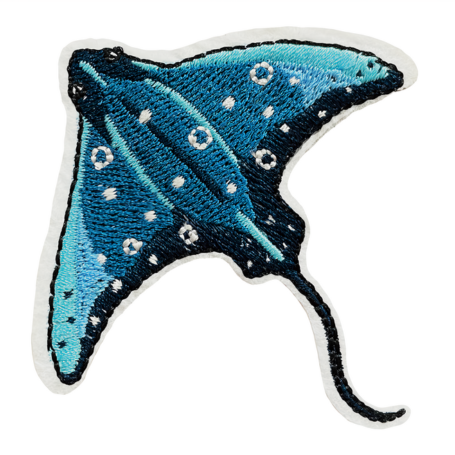 Hi 你好 刺繡貼紙, 魟魚, 1張