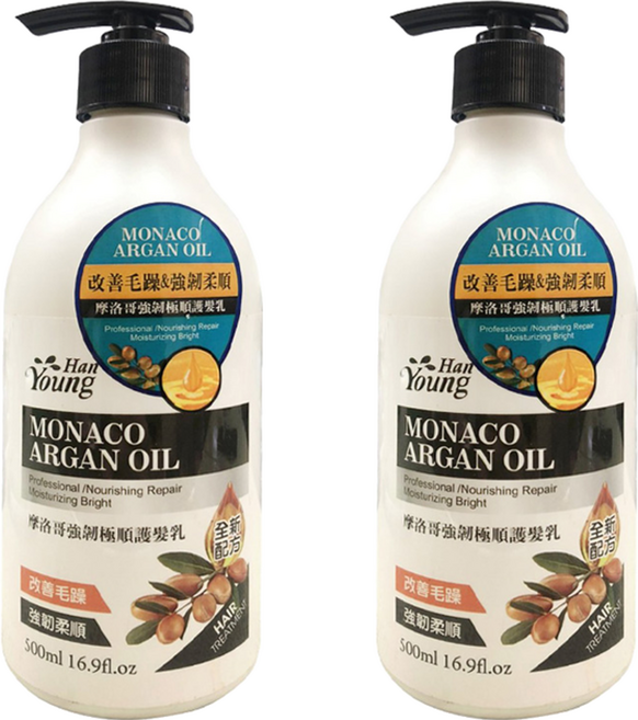 Han Young 涵漾 摩洛哥強韌極順護髮乳, 500ml, 2瓶