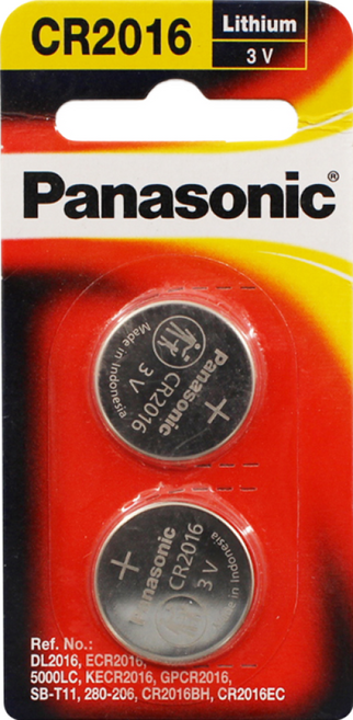 Panasonic 台灣公司貨 鋰鈕扣電池 CR-2016PT/2B, 1組, 2顆
