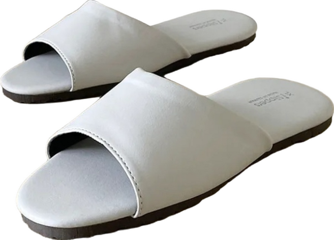 TAIWAN SLIPPER 台灣犀利趴 經典系列 皮質室內拖鞋, 舒柔灰, 1雙