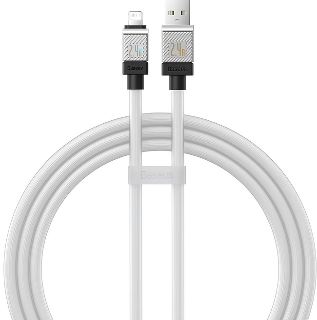 Baseus 倍思 酷玩系列 快充傳輸線 USB-iPhone 2.4A, 白色, 1m, 1條
