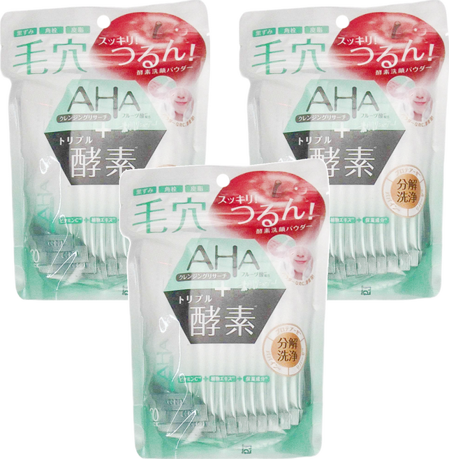 BCL 台灣公司貨 AHA 柔膚溫和酵素潔顏粉 30包, 12g, 3袋