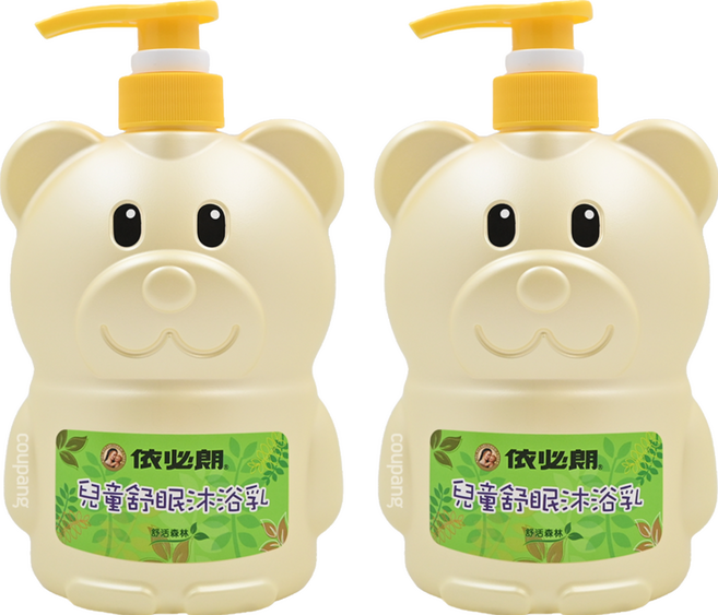 依必朗 兒童舒眠沐浴乳 舒活森林 700ml 可愛造型設計 台灣製造, 2瓶