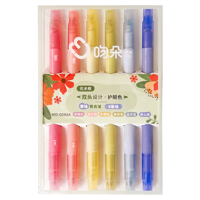 吻朵 六色香味螢光筆, 花未眠, 12支