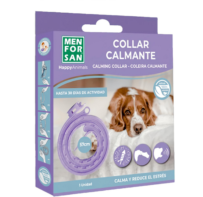 MEN FOR SAN 犬用天然草本抗壓鎮定項圈, 1個, 紫色