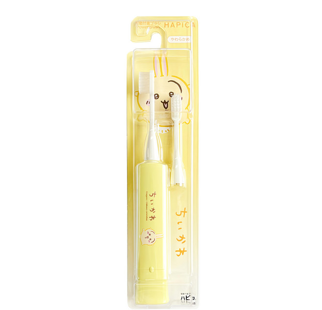 minimum 兒童電動牙刷 含刷頭, 吉伊卡哇兔子 黃色 + 白色, 1組, 單一商品