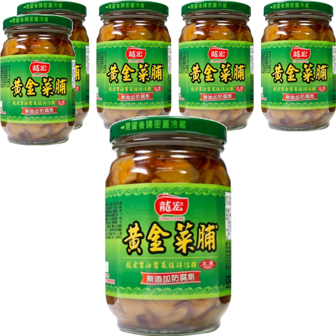 龍宏 黃金菜脯, 370g, 6罐