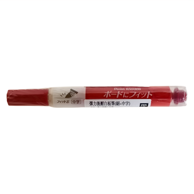 Pentel 飛龍文具 彈力後壓白板筆細 EMWL5SBF-B 中, 紅, 10支