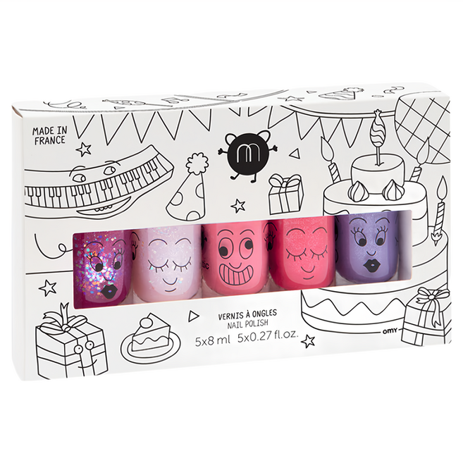 nailmatic KIDS 派對水漾亮彩指甲油組 5入, 5瓶指甲油, 1組
