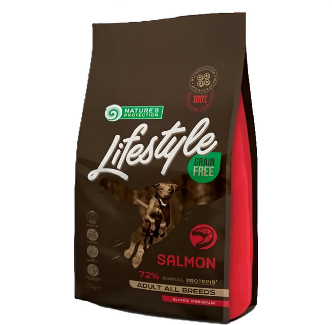 NATURE'S PROTECTION 自然本色 LifeStyle 成犬 無穀犬糧, 鮭魚, 10000g, 1袋