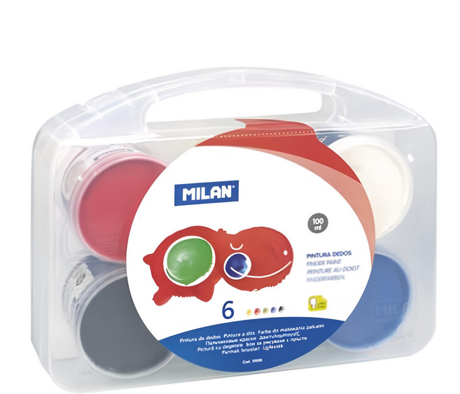 MILAN 無毒手指膏 基礎組, 6色, 100ml, 1組