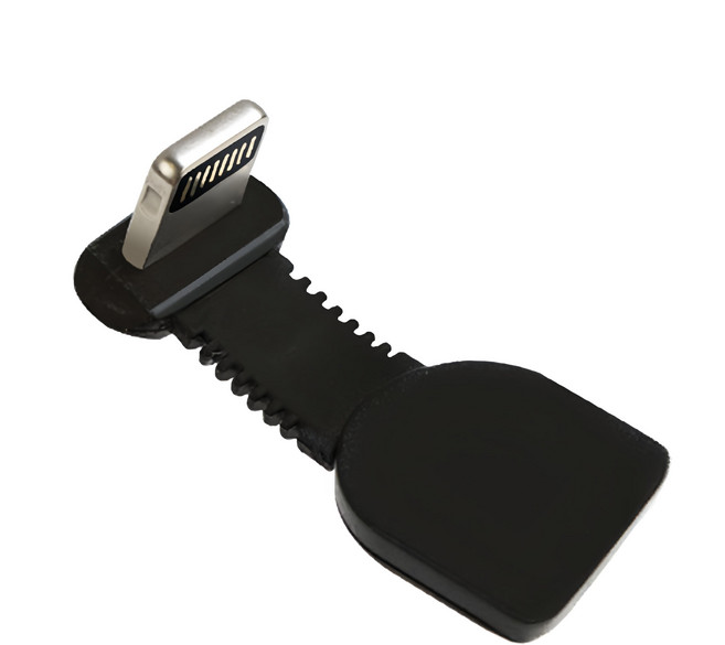 aibo USB 轉 Apple 8Pin 創新彎頭快速充電手遊線 支援2A大電流, 1.5m, 黑色, 1條