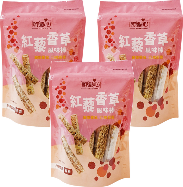 長松食品 紅藜香草風味棒, 120g, 3袋