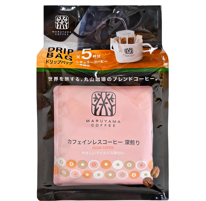 MARUYAMA COFFEE 丸山珈琲 低咖啡因濾泡咖啡 深焙, 11g, 5包, 1袋