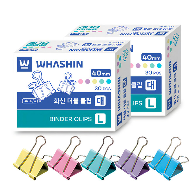 WHASHIN 雙夾柔和色彩混合, 大, 30個, 2組