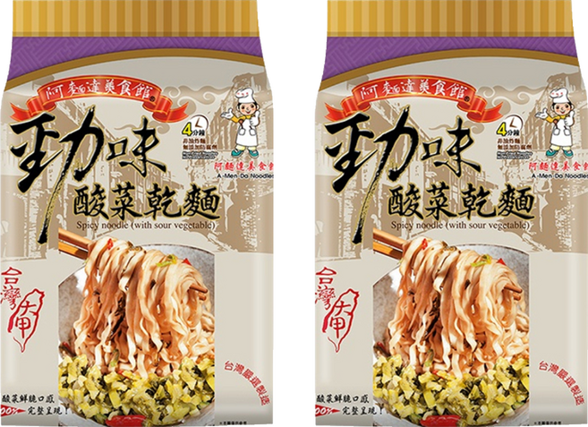 大甲佳旭 大甲乾麵 勁味酸菜拌麵 135g, 8包