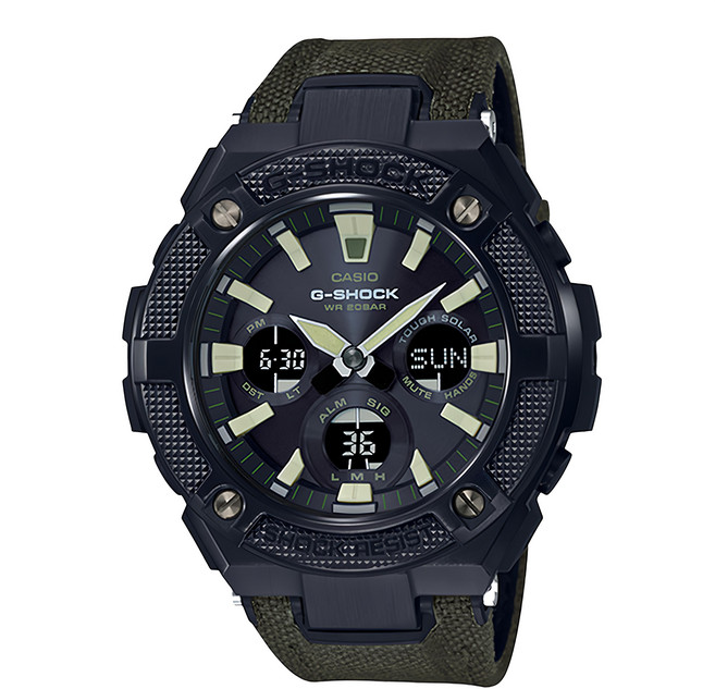 CASIO 卡西歐 G-SHOCK 手錶 GST-S130BC-1A3, 黑色 + 綠色, 1支