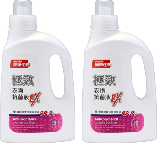 依必朗 簡單任務 極效衣物抗菌液EX 花草水語, 1L, 2瓶