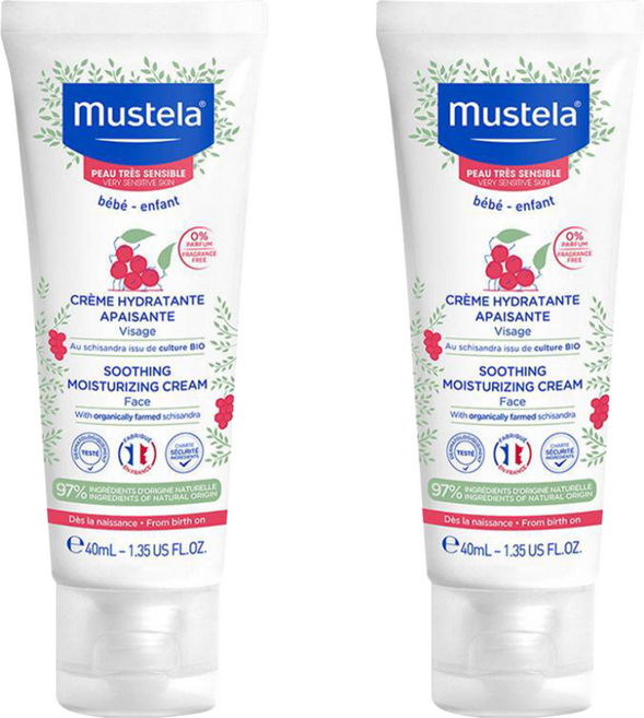 mustela 慕之恬廊 嬰兒敏弱修復潤膚霜, 40ml, 2條