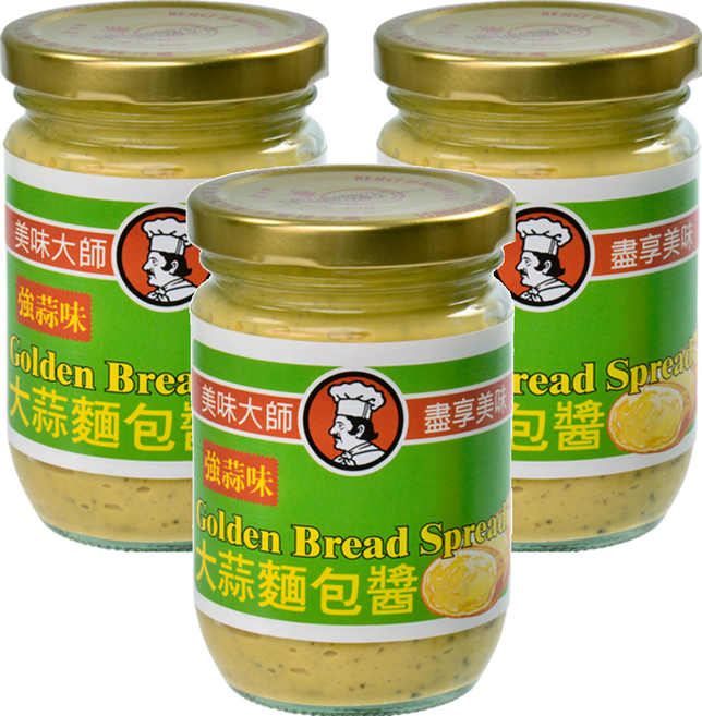 CHEF'S CHOICE 美味大師 大蒜麵包醬 強蒜味, 220g, 3罐
