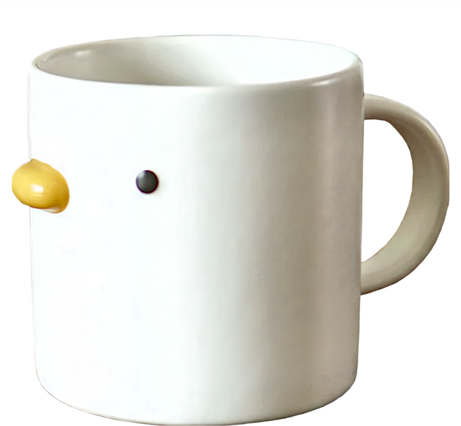 PURROOM 陶瓷餐具系列 馬克杯 400ml, 小雞 白色, 1個