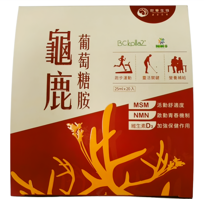 世華生技 龜鹿葡萄糖胺飲PLUS+ 20個裝, 1個, 25ml