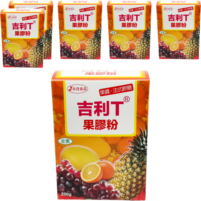 永詮食品 吉利T果膠粉, 200g, 6盒