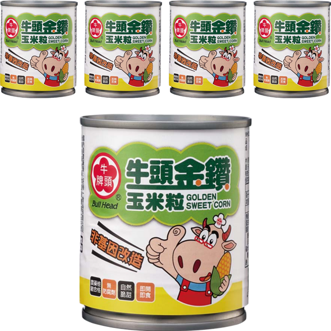 牛頭牌 金鑽玉米粒, 185g, 5罐