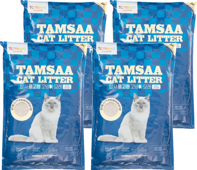 Tamsaa 凝結型貓砂, 爽身粉香, 5L, 4包