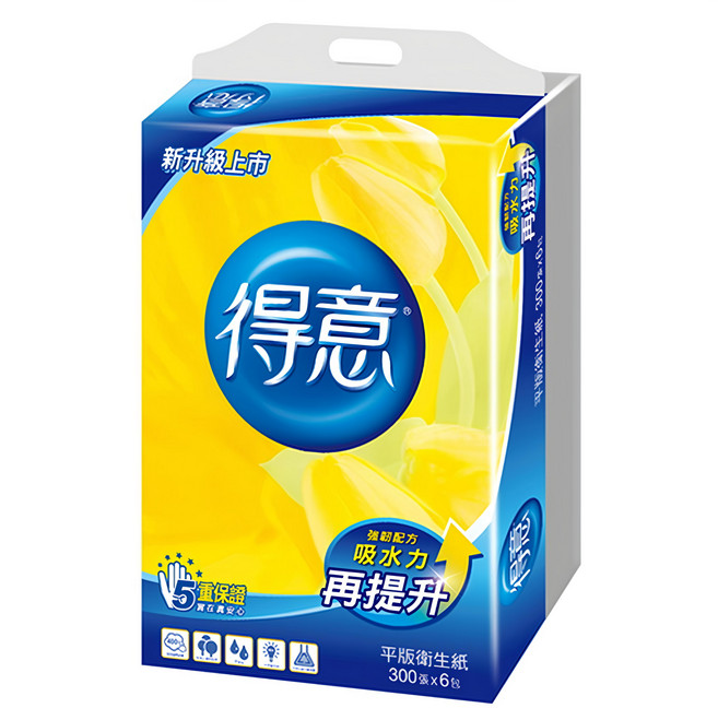 得意 平版衛生紙, 6包, 1袋
