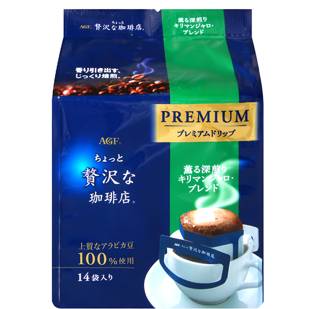 AGF 微奢華咖啡店 奢華吉力馬扎羅濾掛式咖啡, 112g, 1入, 1袋