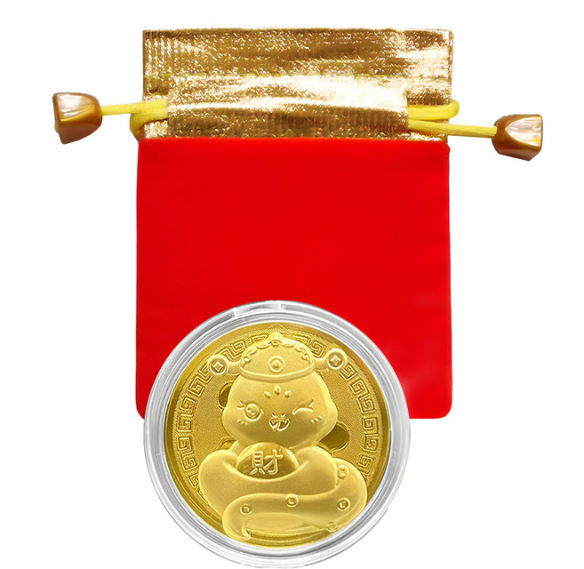 吉祥福蛇 招財錢母 4.5cm, 金色, 1個