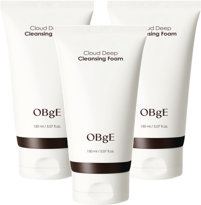 OBgE 台灣公司貨 煥彩保濕深層清潔洗面乳, 3條, 150ml